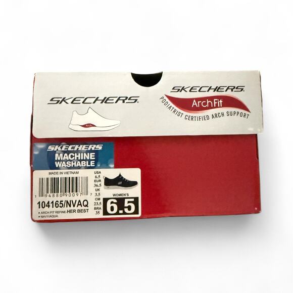 Skechers Arch Fit Refine 2.0 Sentiment Sneakers – Women’s 6.5 Navy/Aqua - Picture 8 of 11